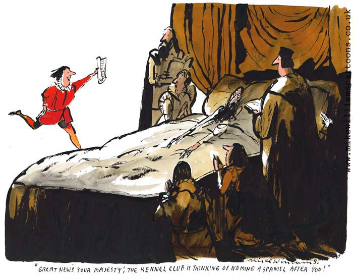 King Charles Spaniel cartoon by Mike Williams